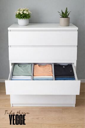 YEGGE 3 ADET Geniş Çekmece ve Dolap içi Düzenleyici, Raf Düzenleyici, 40x28x1...