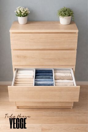 YEGGE 3 ADET Geniş Çekmece ve Dolap içi Düzenleyici, Raf Düzenleyici, 40x28x1...