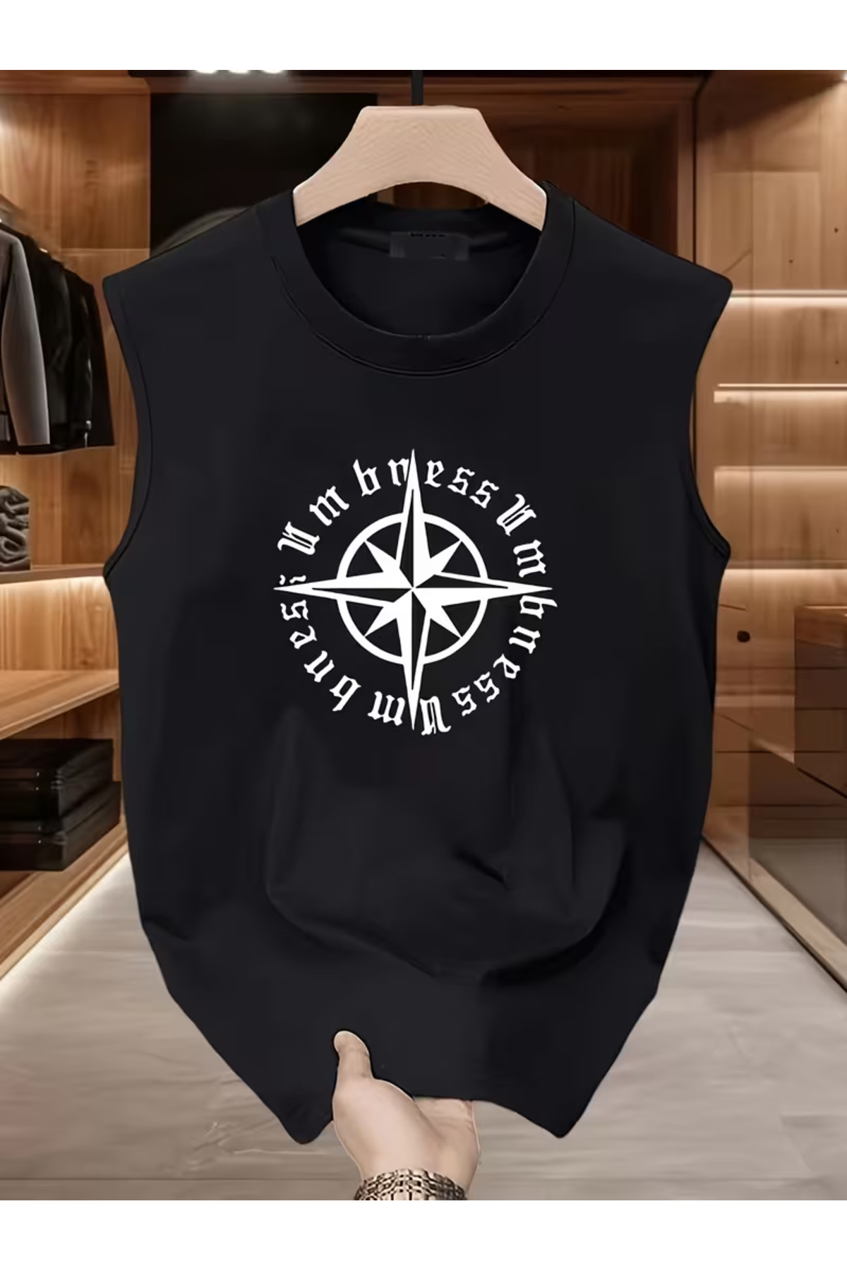bellanova Erkek Streetwear Tarzı Original Yazılı Siyah Pamuklu Kolsuz Üst Giyim
