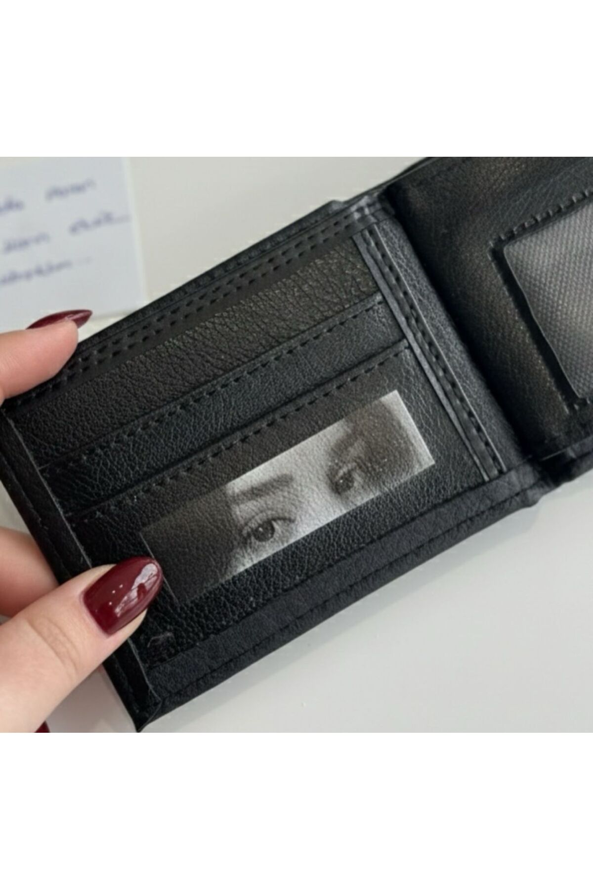 MEYSHA JEWELRY  Kişiye özel göz baskılı erkek cüzdan - Görsel 2
