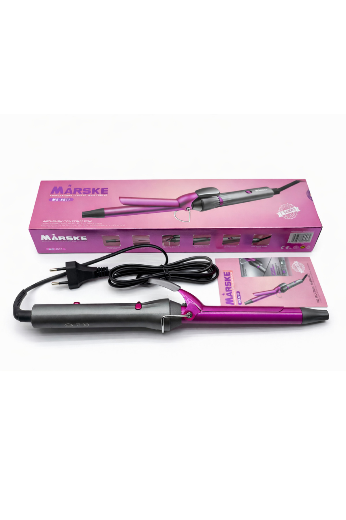 MARSKE MS-5511 Profesyonel Seramik Kaplı Saç Maşası - 36 cm (PTC