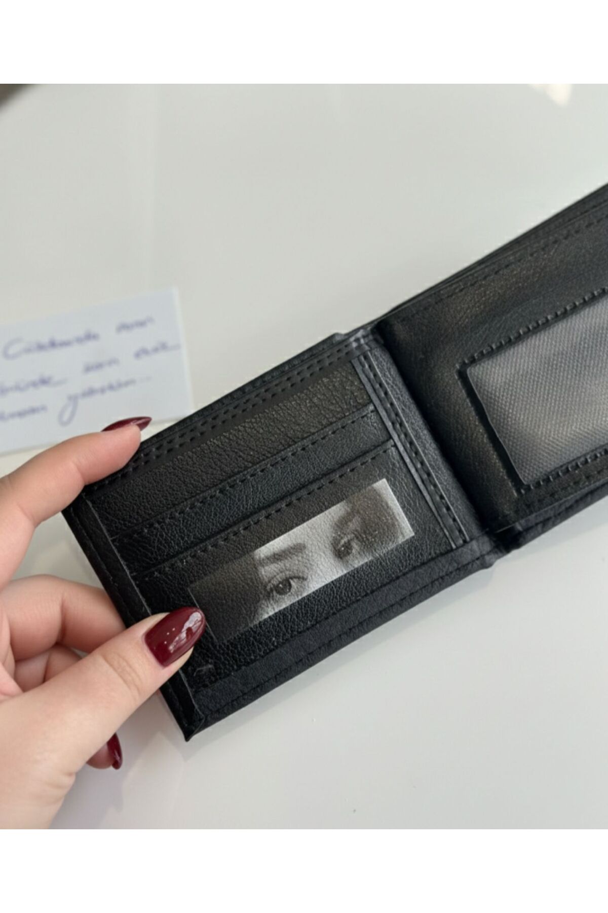 MEYSHA JEWELRY  Kişiye özel göz baskılı erkek cüzdan