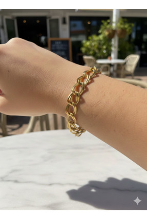 Sâden Collection Altın Halka Zincir Bileklik