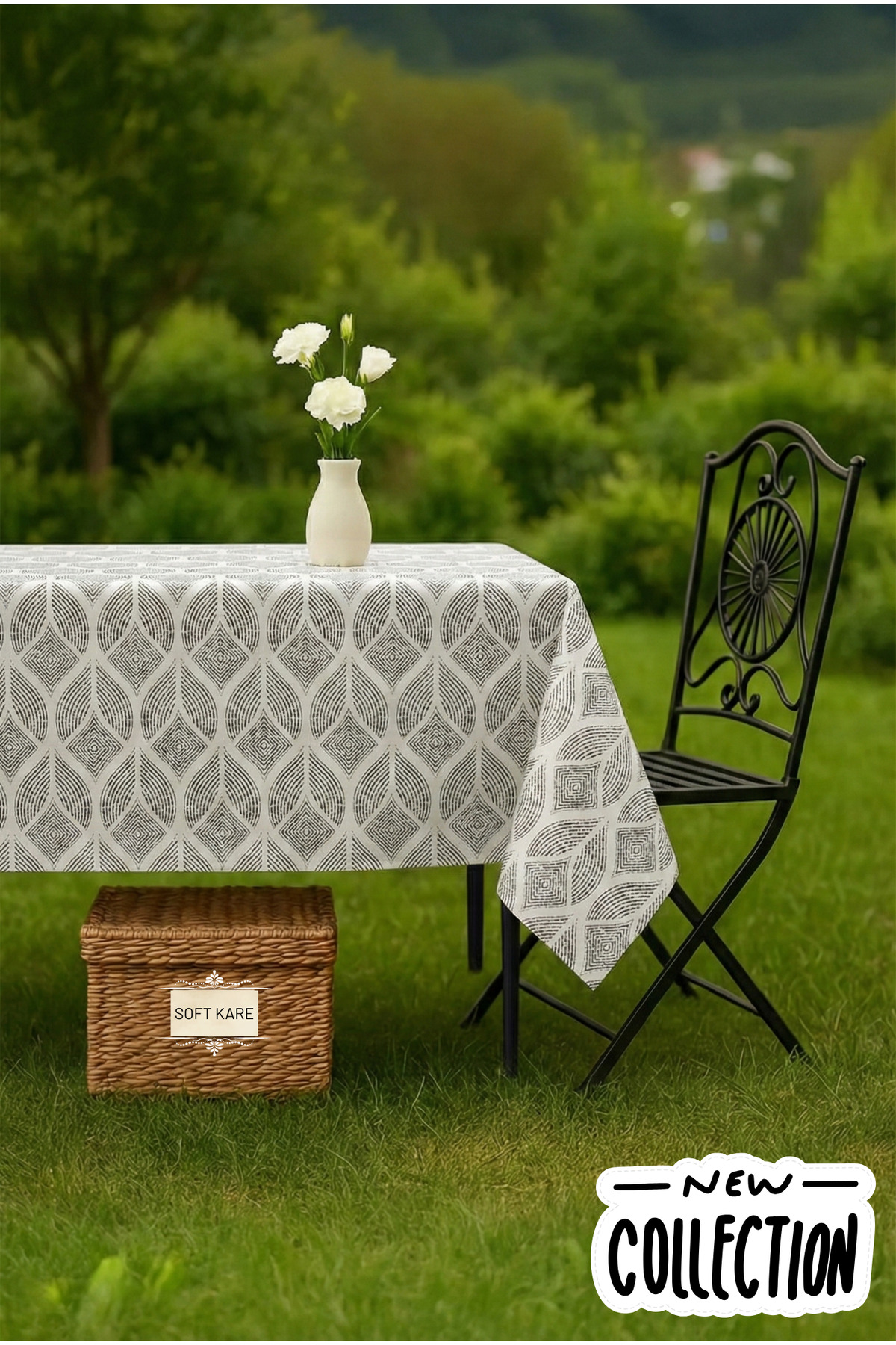 PVC Fibre Tablecloth – Wipe-Off, Waterproof, Modern Pattern, For Kitchen and Dining Table