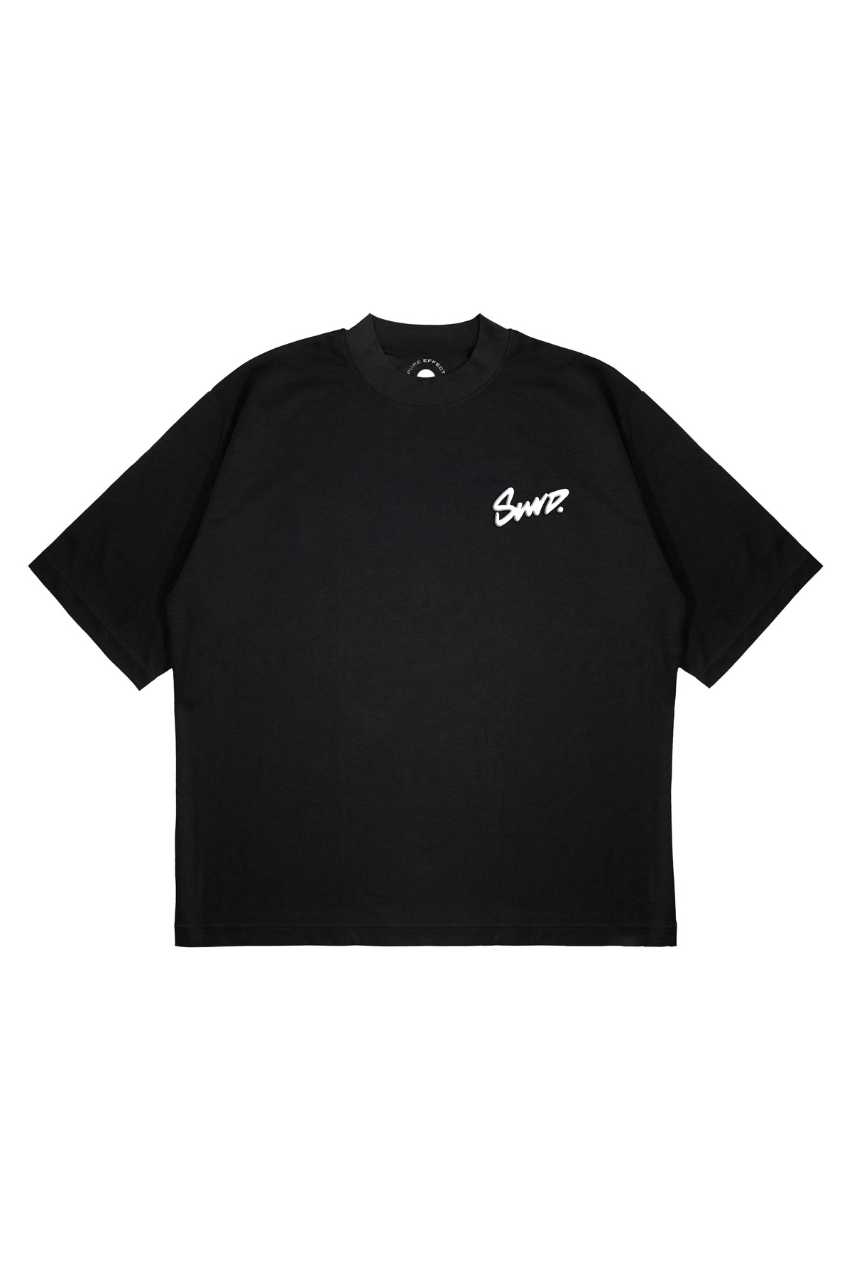 PURE EFFECT  Unisex Oversize SWD Kabartma Logo Baskılı Boxy Fit Kalın Kumaşlı (240gsm) T-shirt
