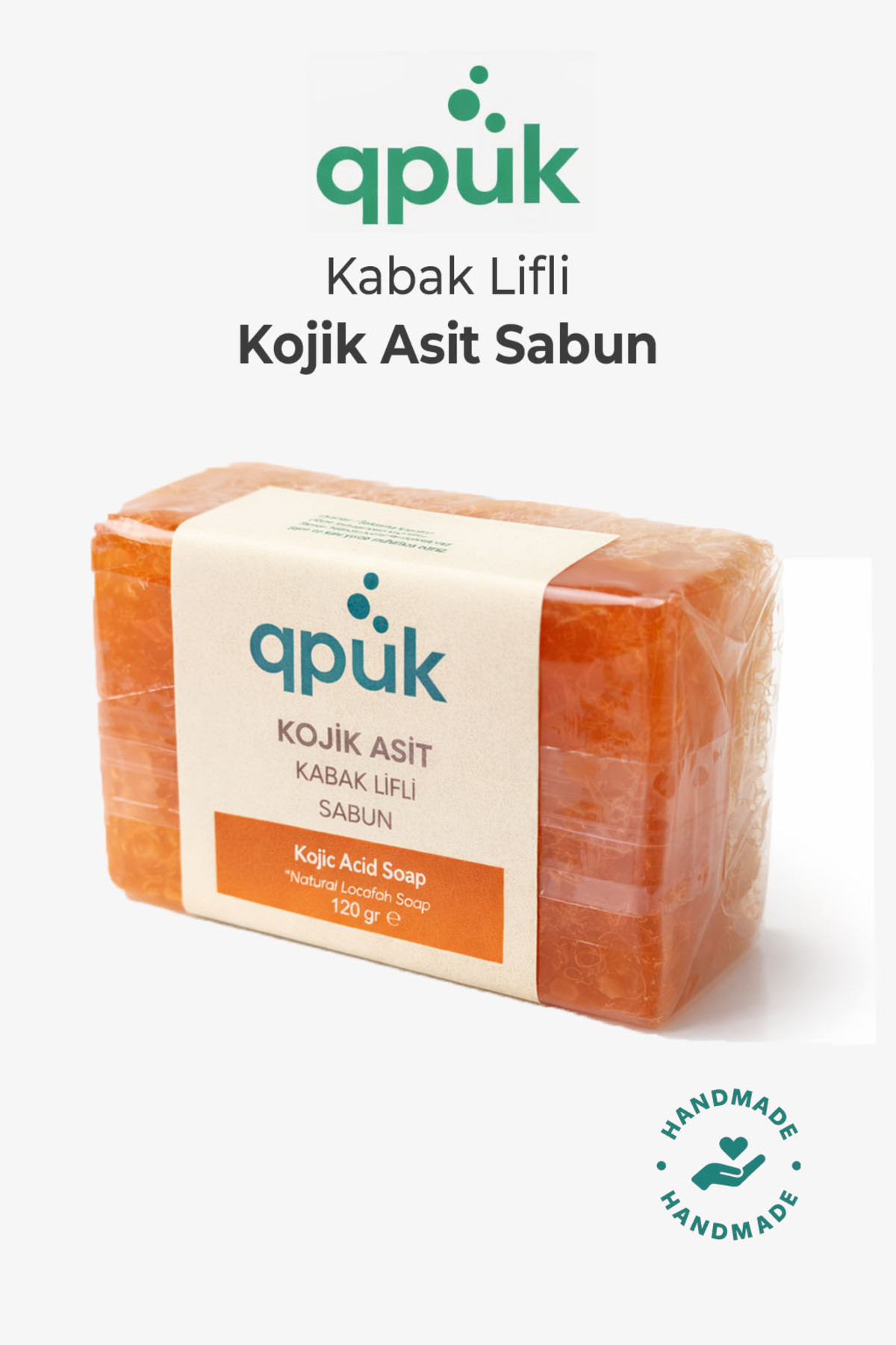 qpuk Kojik Asit Kabak Lifli Sabun – Doğal Peeling Sabunu 120 g