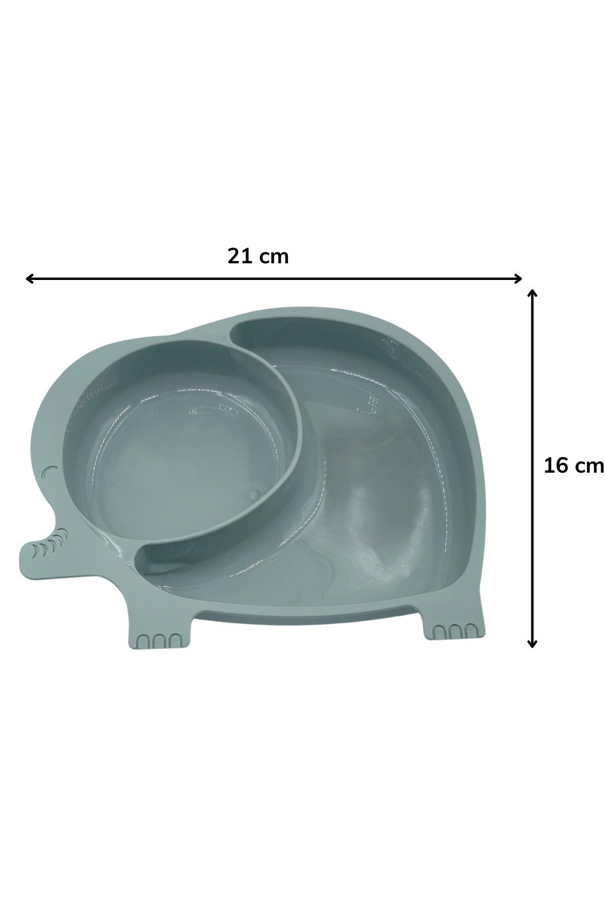 NW NessiWorld BUFFER® Bebek ve Çocuk için Sevimli Fil Model Desenli Yemek Bebek Mama Kabı Bölmeli Tabak fotoğrafı 3 (önizleme)