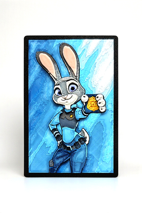 Saes Labs Zootopia Judy Hopps (Tavşan) Dekoratif 3D Mini Tablo 6x9 cm | Magne...