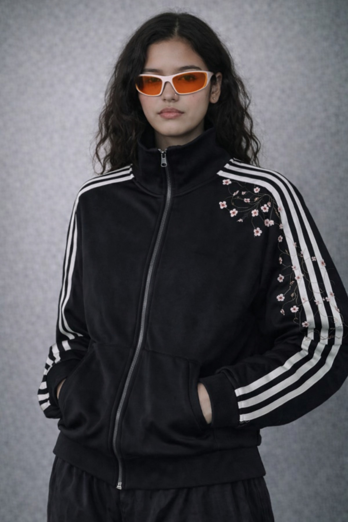 DEEFWEAR  Sakura Nakış Detaylı Street Y2K Hırka