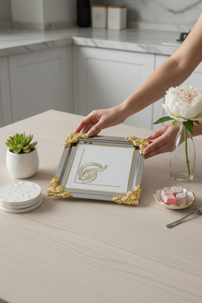 cix short tagline 1 Adet Paslanmaz Kahve ve Çok Amaçlı Sunum Tepsisi & 1 Adet...