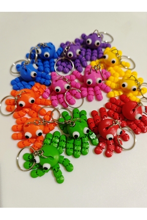 3D Karamürsel (14lü paket) Sevimli Ahtapot Anahtarlık