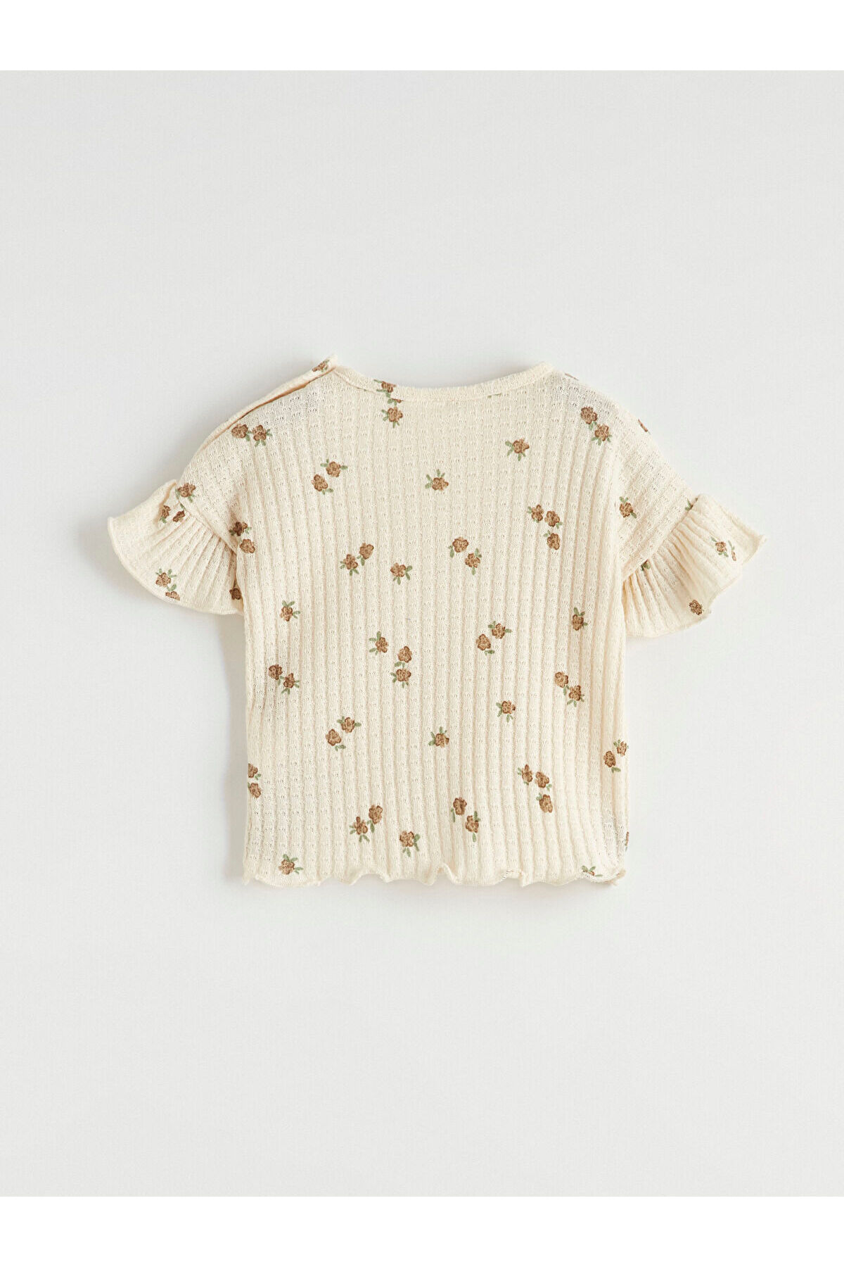 LC Waikiki Ekru Bisiklet Yaka Çiçek Desenli Kız Bebek Bluz ve Tayt fotoğrafı 6 (önizleme)