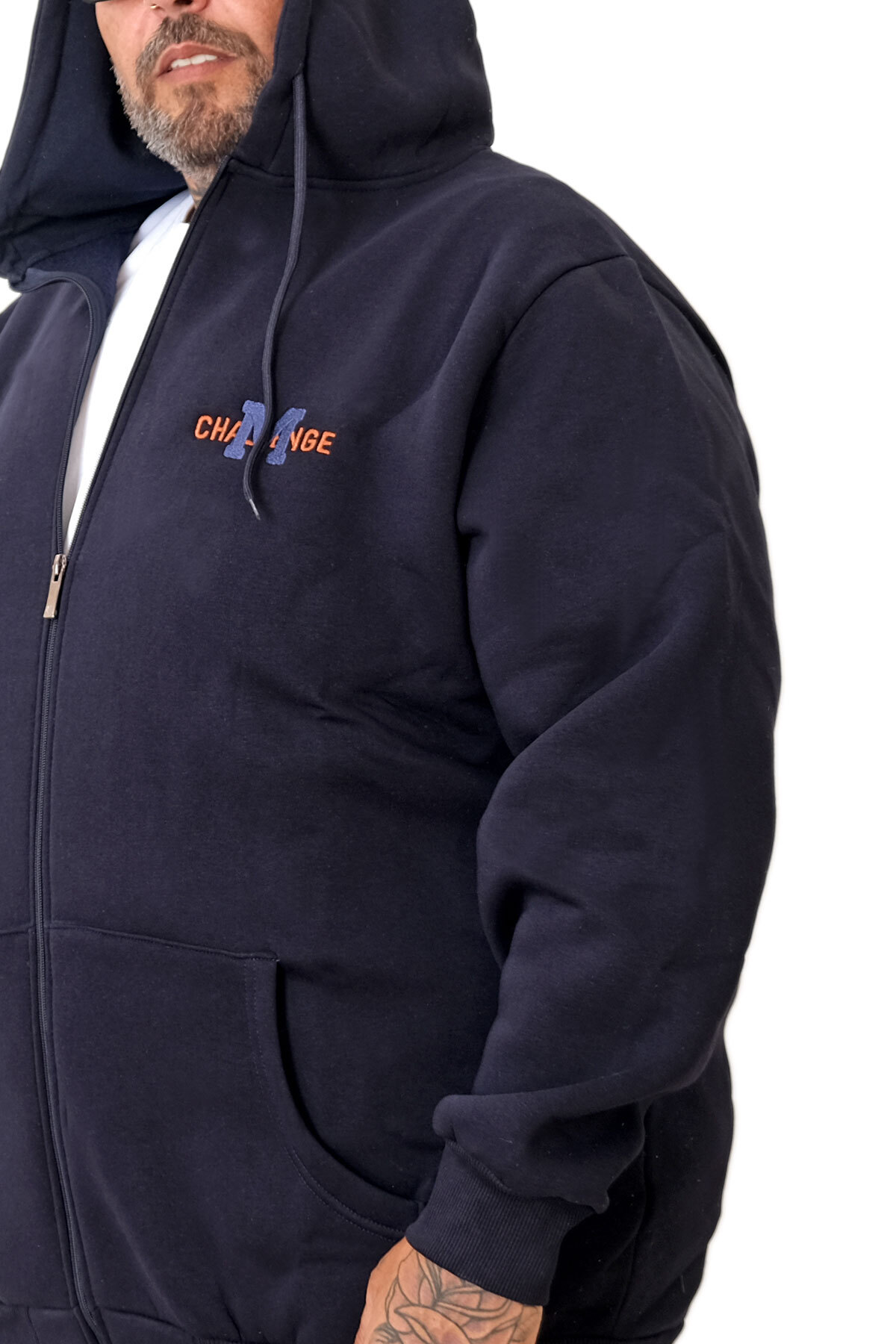 ModeXL Mode XL Battal Erkek Sweatshirt Kapsonlu M U25803 görsel 5