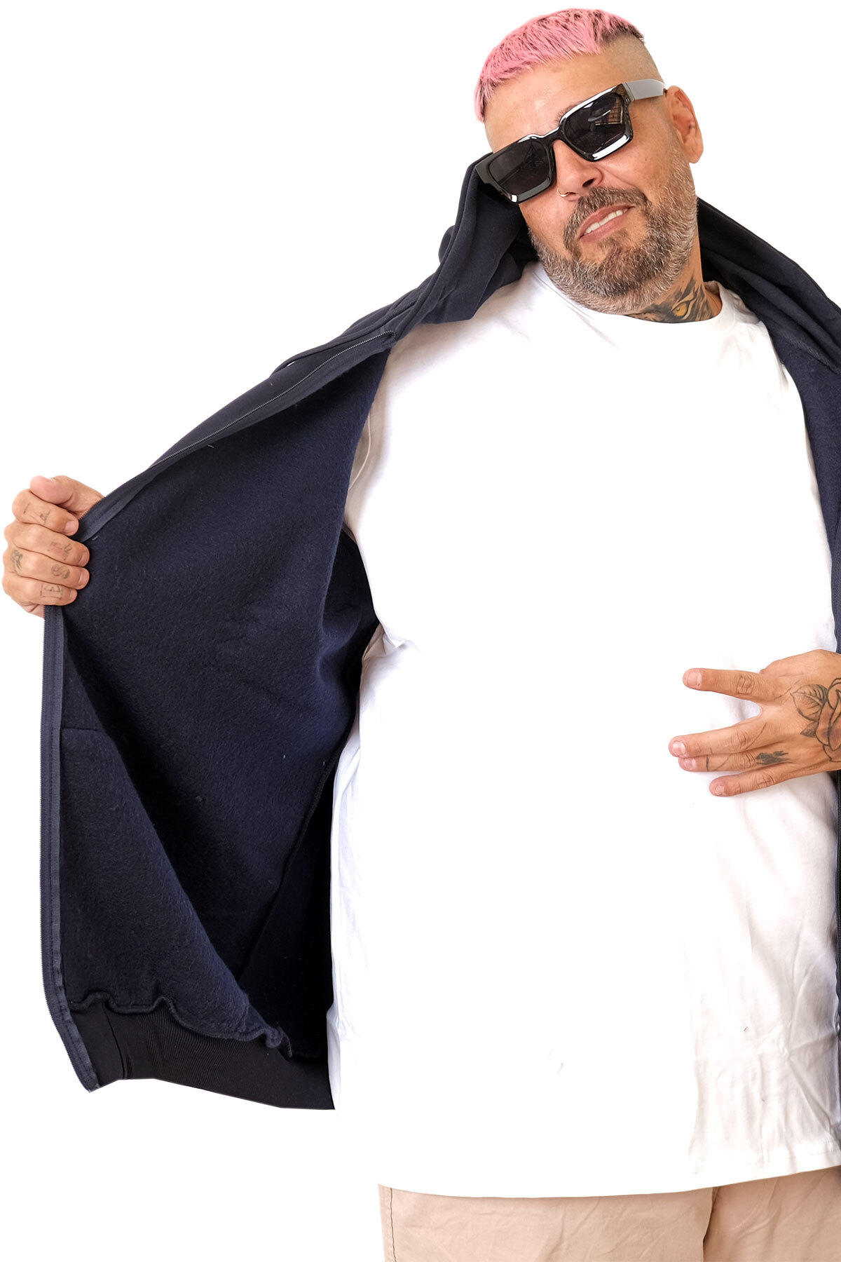 ModeXL Mode XL Battal Erkek Sweatshirt Kapsonlu M U25803 görsel 4