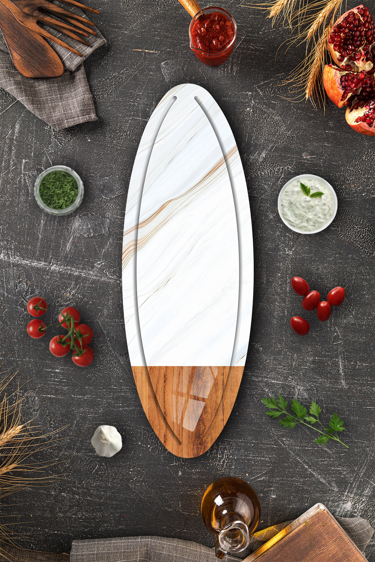 Glass Pita - Cheese - Serving Plate | Horizon | 50cm x 17.5cm