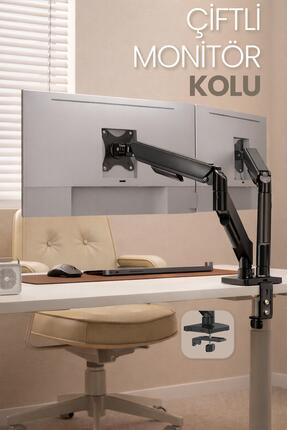 Venenon Çiftli Monitör Kolu VESA Uyumlu Hareket Ayarlanabilir Monitör Standı ...