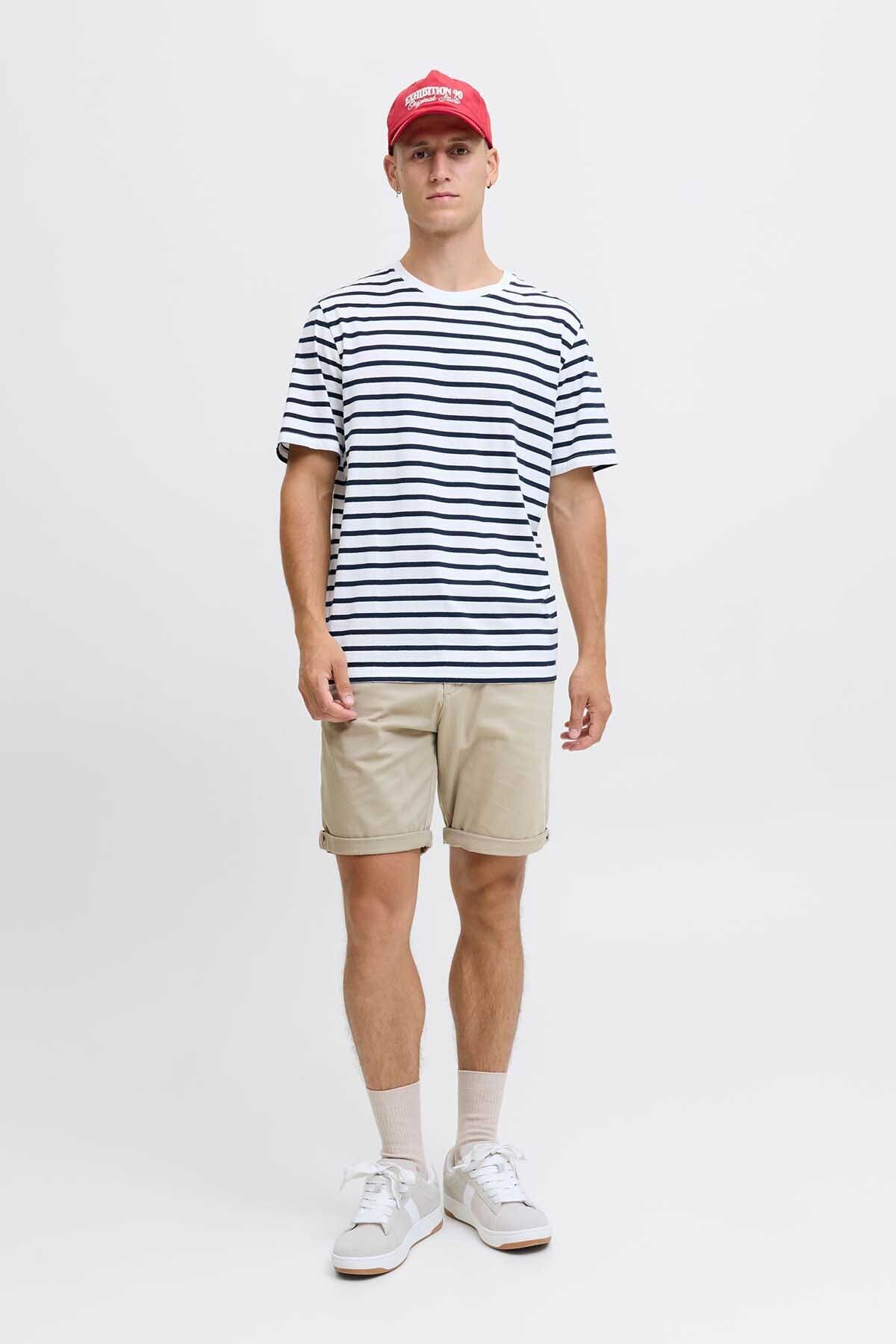 Jack & Jones  Erkek Düz Renk Penye Şort - Bowie - Görsel 3