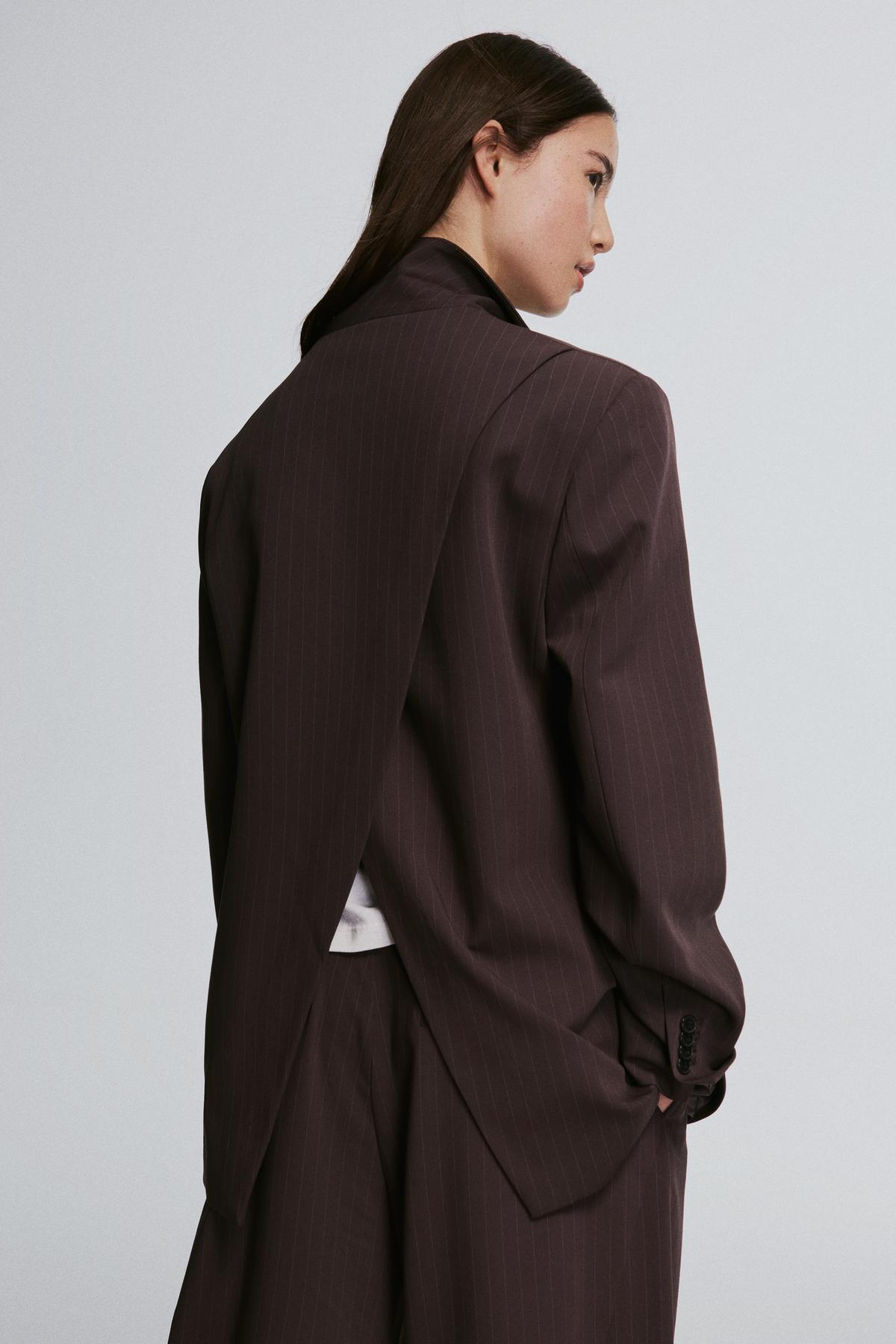 Bershka  Çizgili kruvaze blazer - Görsel 4