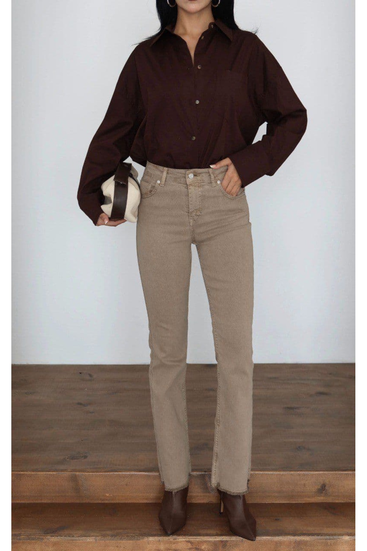 Serpirella Butik  Likralı Flare Jean - Görsel 3