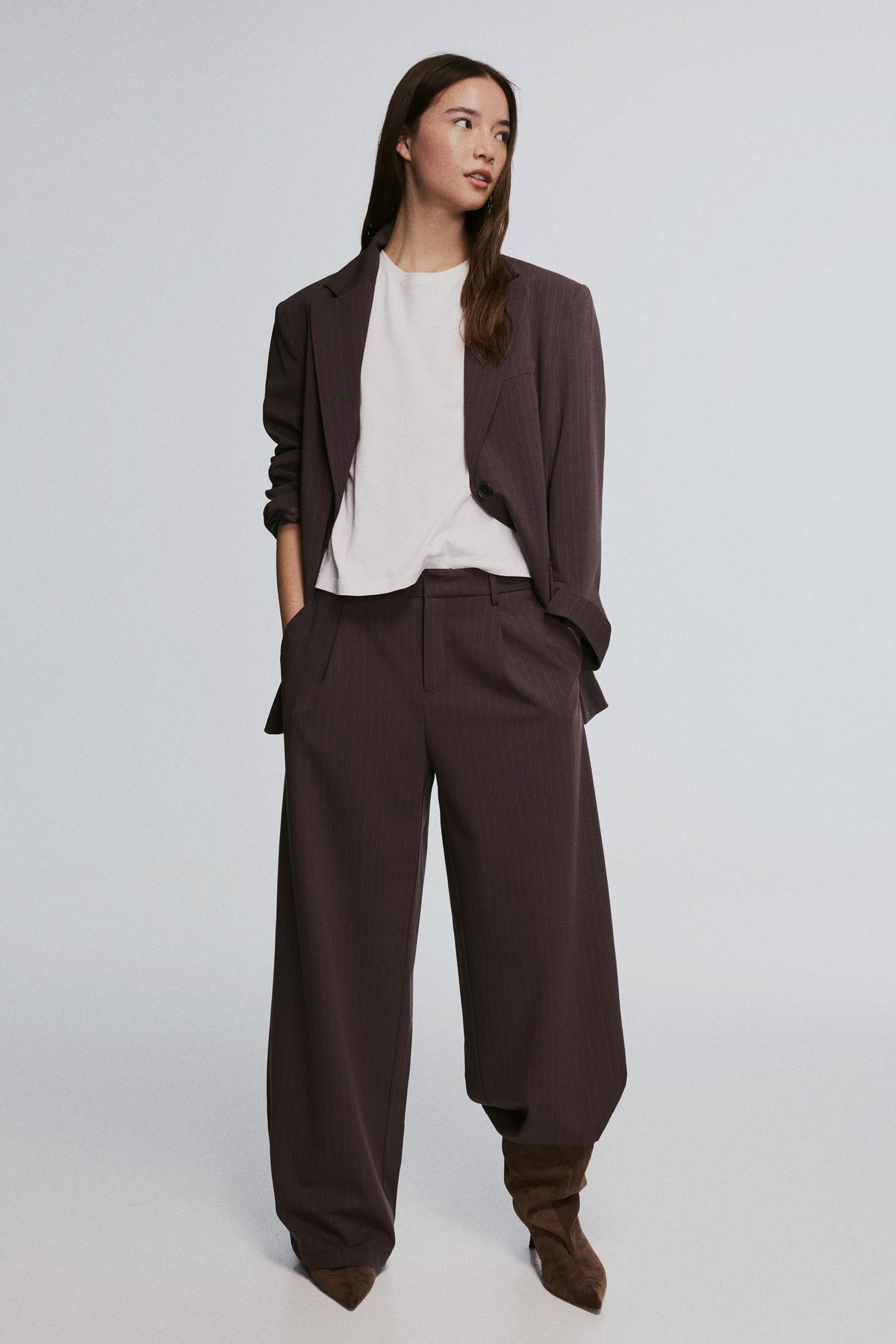 Bershka  Çizgili kruvaze blazer - Görsel 2