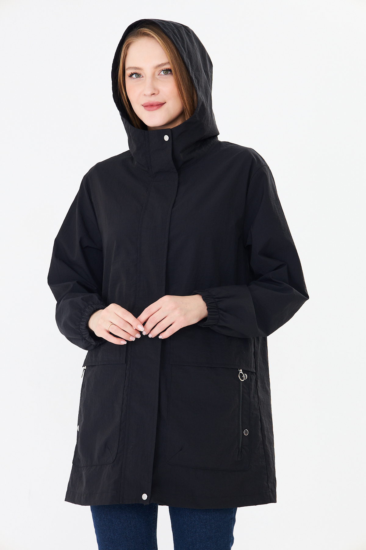PIQUE  KADIN YAĞMURLUK Beli Ayarlanabilir Kapüşonlu Yağmurluk - Görsel 5
