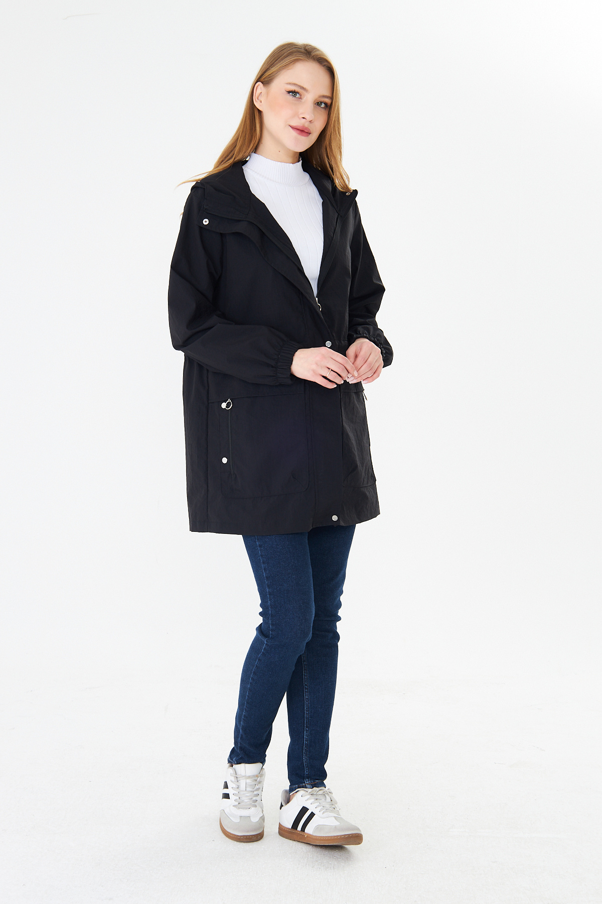 PIQUE  KADIN YAĞMURLUK Beli Ayarlanabilir Kapüşonlu Yağmurluk - Görsel 6