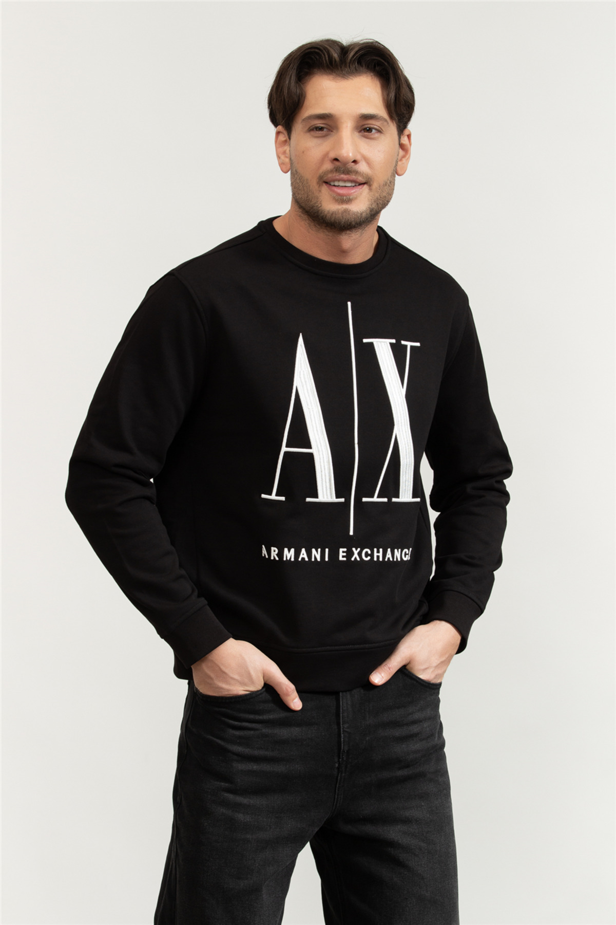 سویشرت مردانه مشکی 8NZMPA ZJ1ZZ 1200 آرمانی اکسچنج سویشرت Armani Exchange