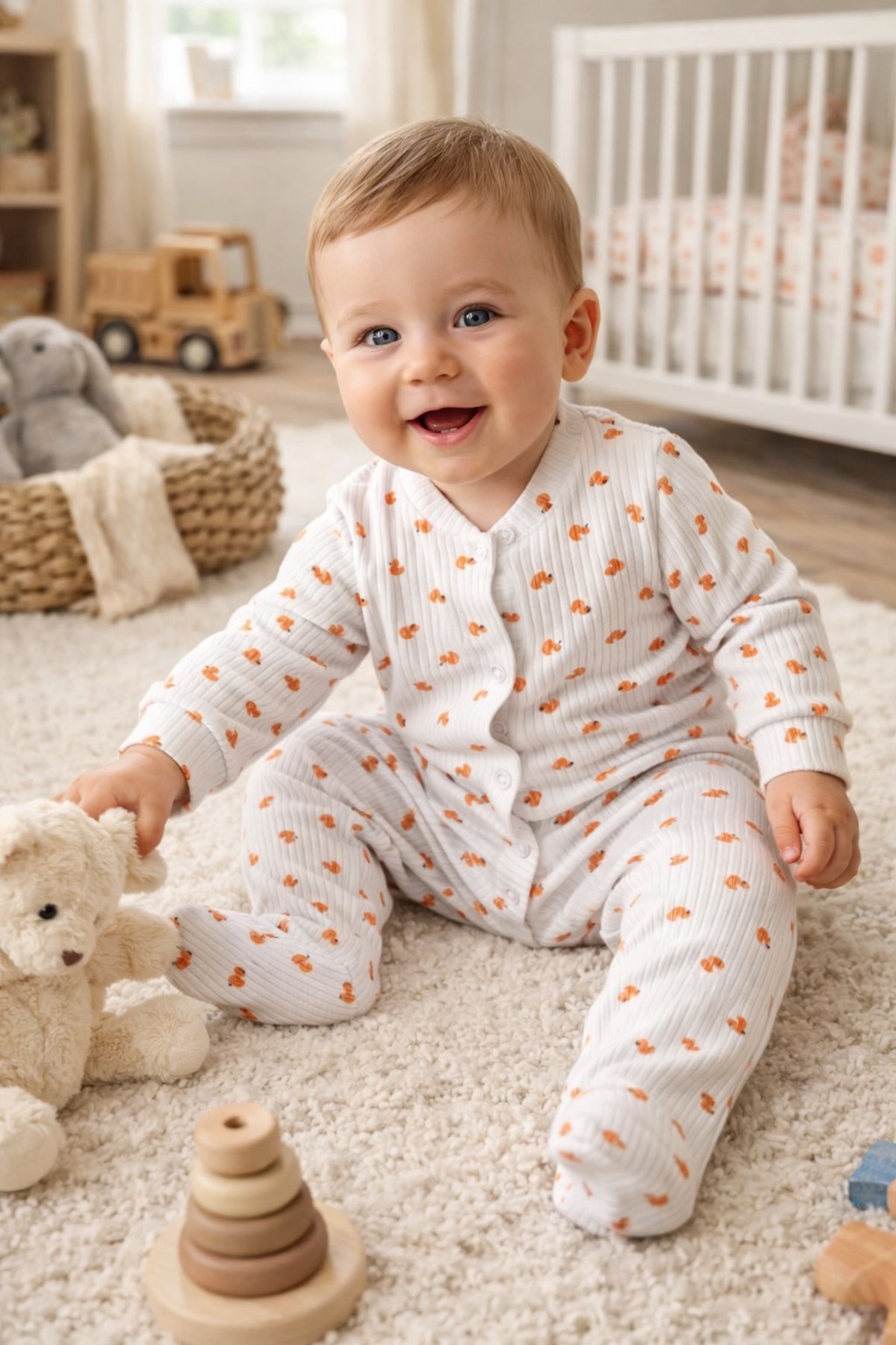 Vivolas %100 Pamuk Patikli Bebek Tulum Seti – Erkek & Kız Yumuşak Penye, Yenidoğan Uyku Tulumu (3’lü) fotoğrafı 2 (önizleme)