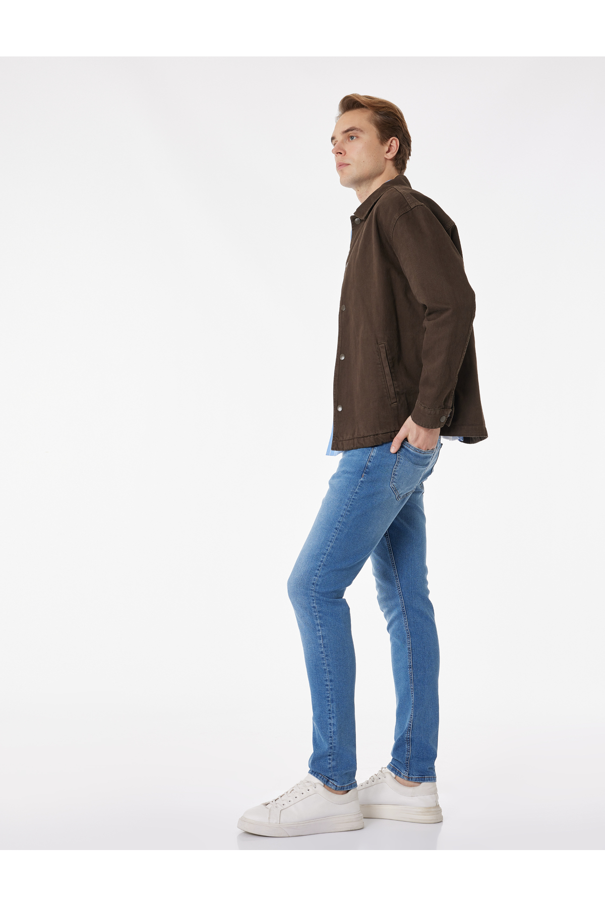 Koton Düğmeli Cep Detaylı Normal Bel Slim Fit Jean Pantolon - Brad Jean görsel 2