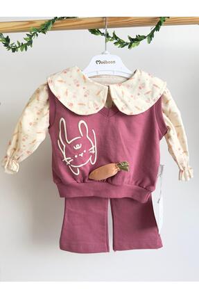 MOEBOON Kız Bebek Havuç Aksesuarlı Alt Üst Takım
