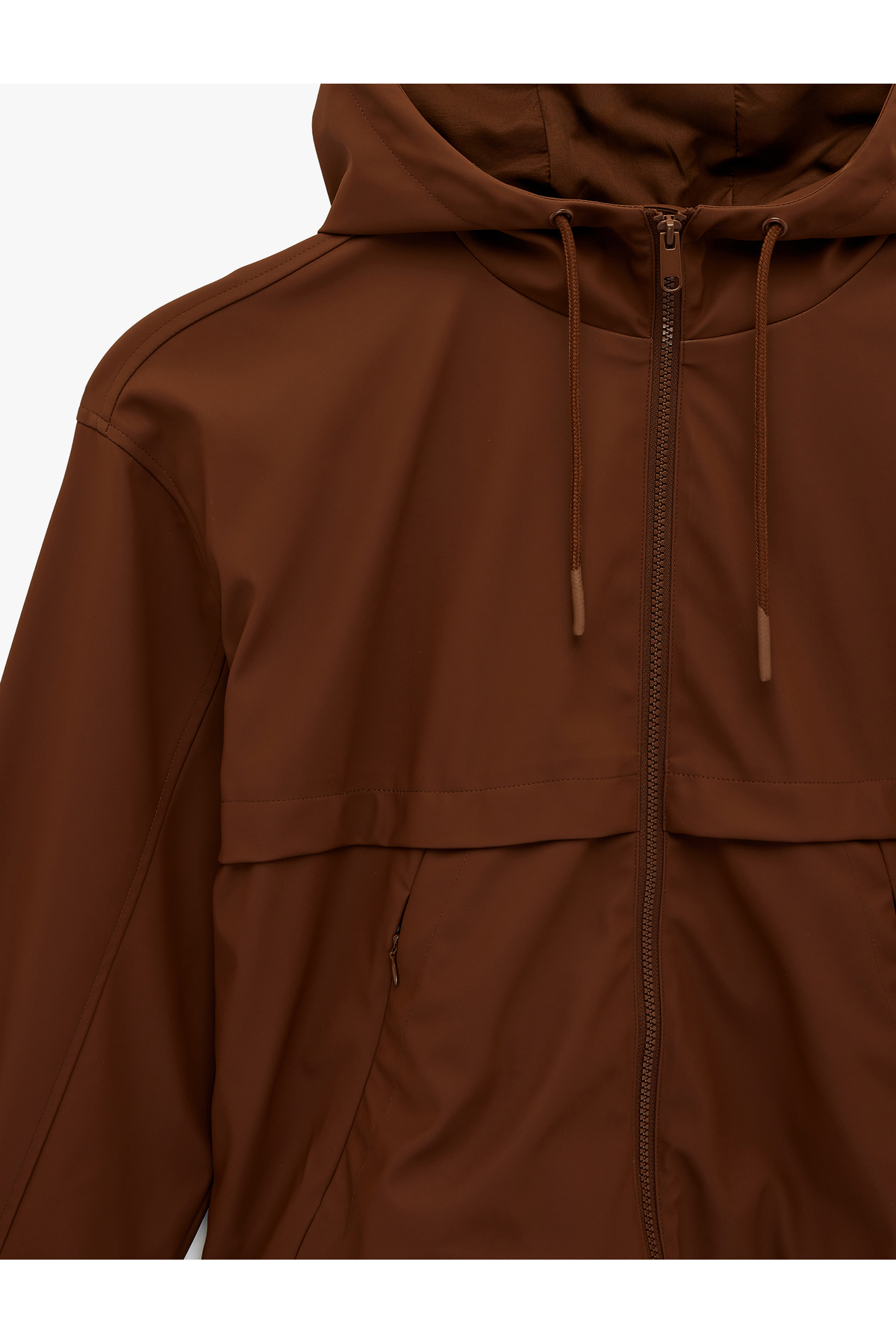 Koton  Fermuarlı Cepli Uzun Kollu Kapüşonlu Yağmurluk - Görsel 5