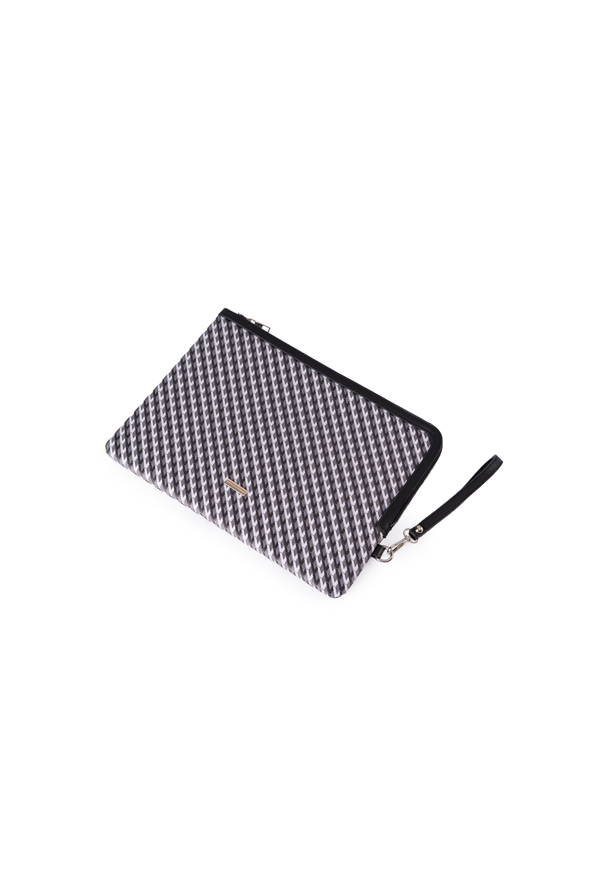 Tina Suni Deri Desenli Tablet ve Laptop Çantası Siyah