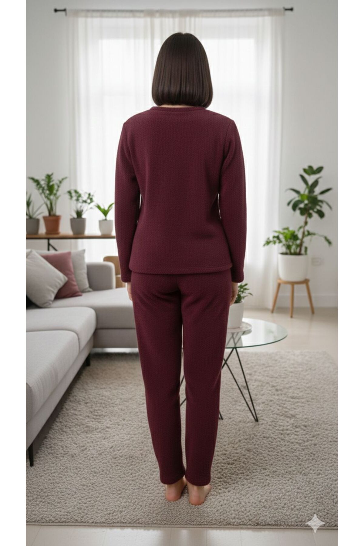 Genel Markalar Kadın Peluş Rahat Pijama Takımı görsel 4