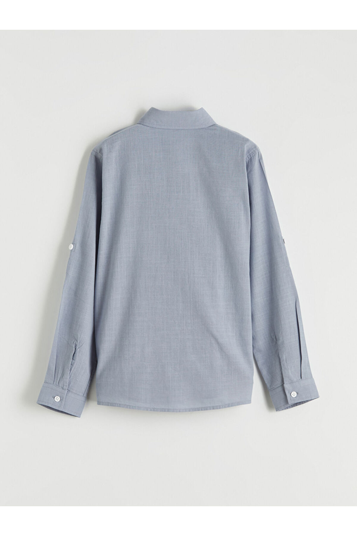 LC Waikiki LCW Kids Indigo Uzun Kollu Erkek Çocuk Poplin Gömlek fotoğrafı 3 (önizleme)