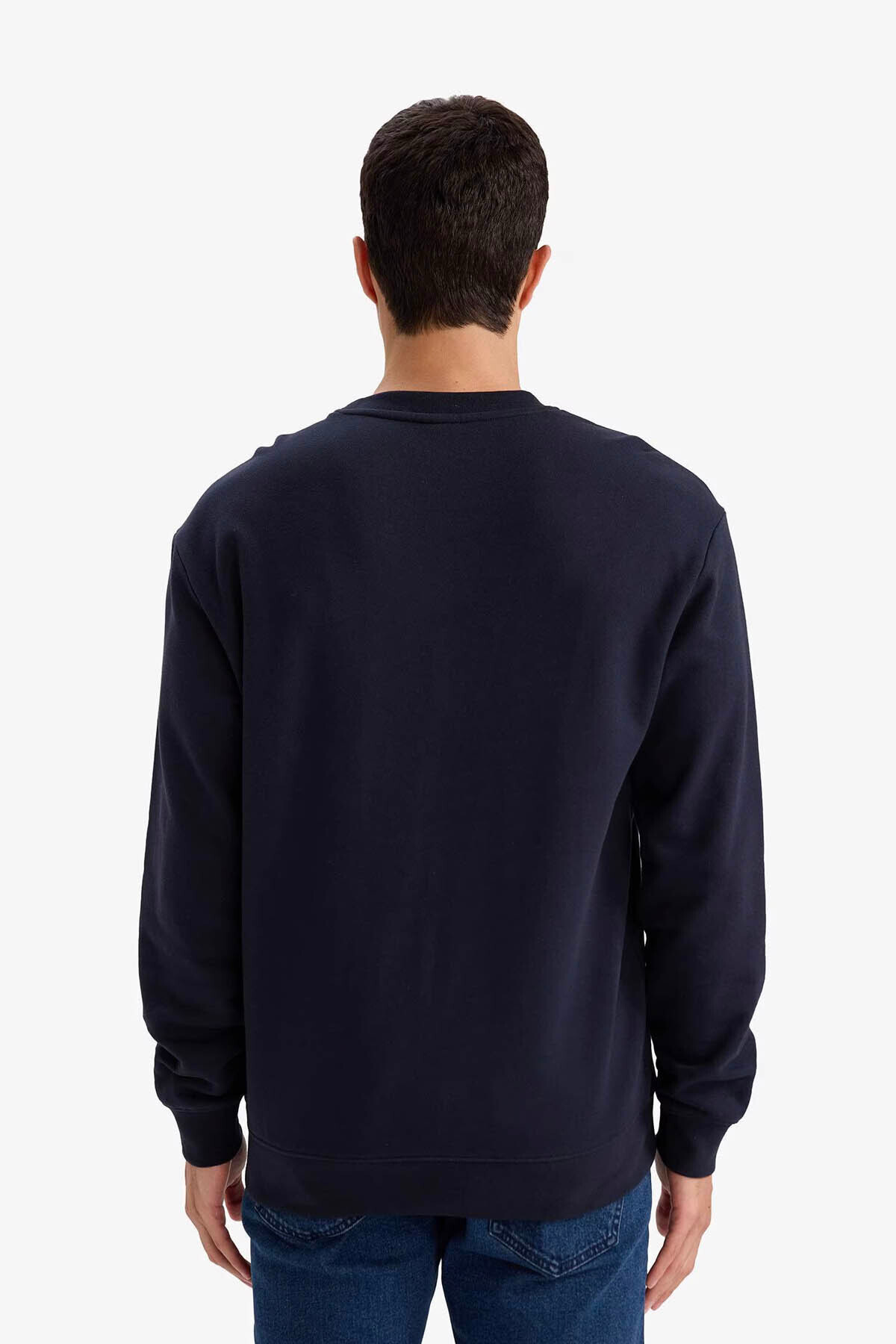 %100 Pamuk Basic Lacivert Erkek Sweatshirt E8339AX/NV82 — سرمه‌ای E8339AX26SP — تصویر 5 از 5