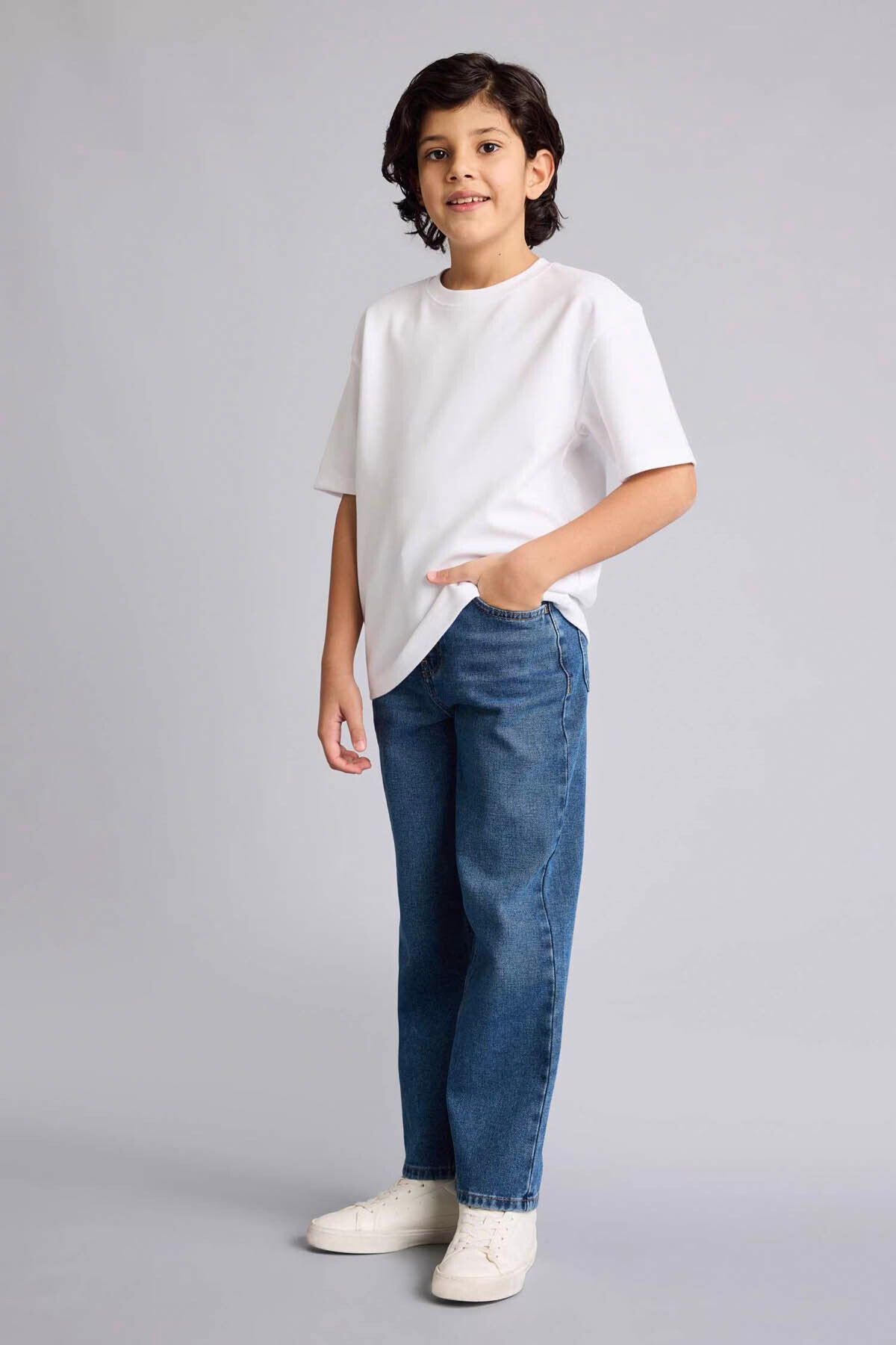 %100 Pamuk Wıde Leg Jean Pantolon Erkek Çocuk F8436A826SM