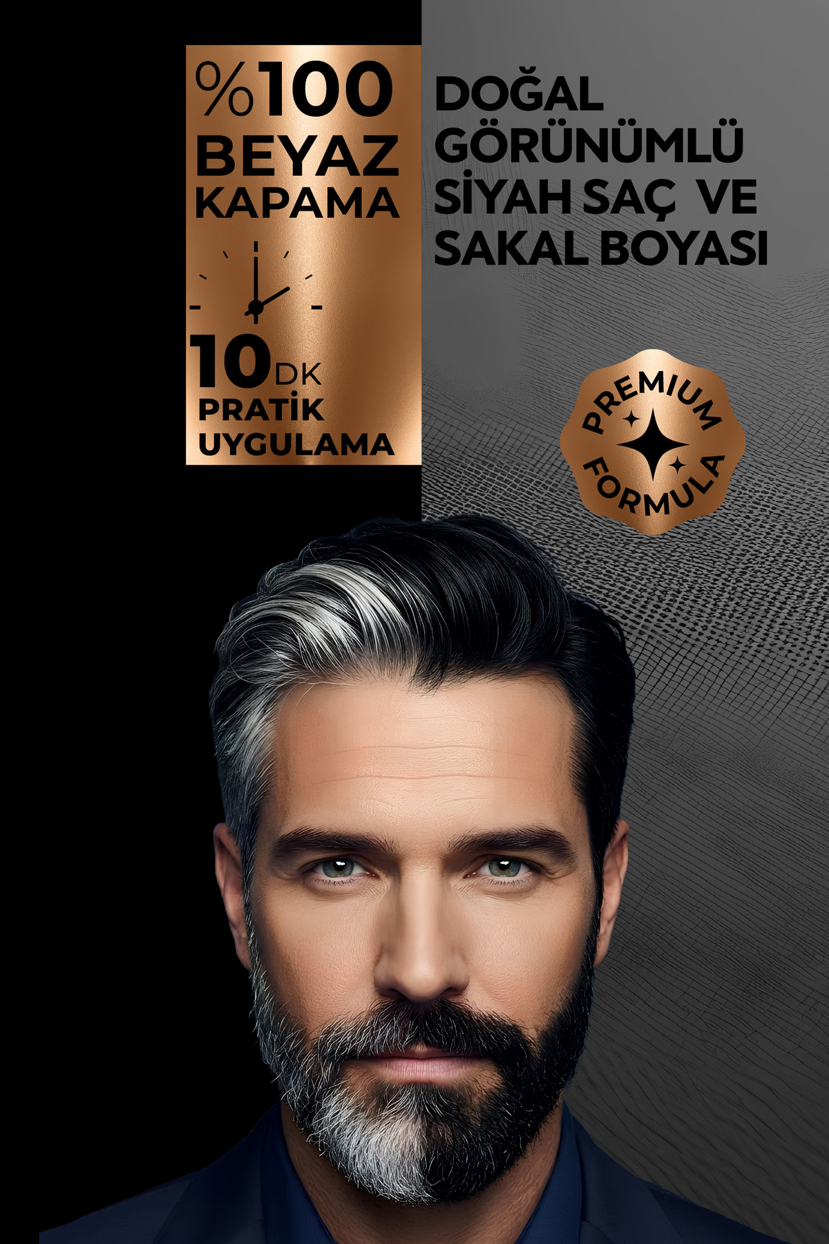 Expert Men Black Hair Color – Siyah 10 dakikada Etkili / Geliştirilmiş Formül / Doğal Görünüm - Ürün görseli