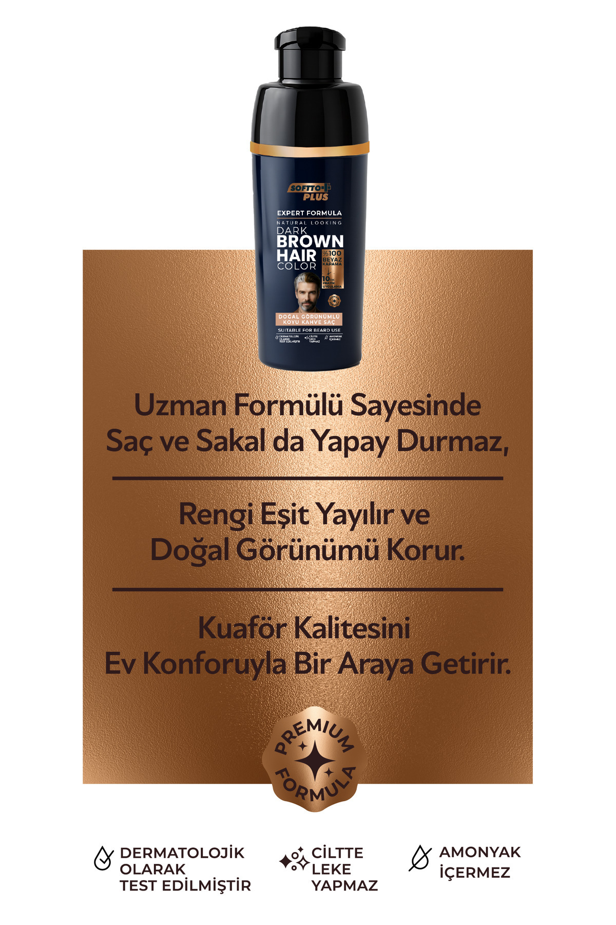 Expert Men Dark Brown Hair Color – Koyu Kahve / Geliştirilmiş Formül / Doğal Görünüm - Ürün görseli