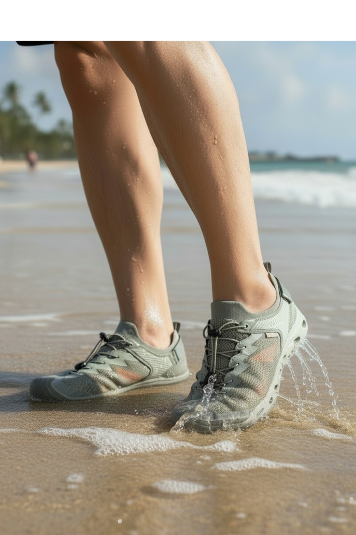 HUMTTO Outdoor Aqua Deniz Plaj Erkek Haki Yeşil Spor Ayakkabı görsel 6