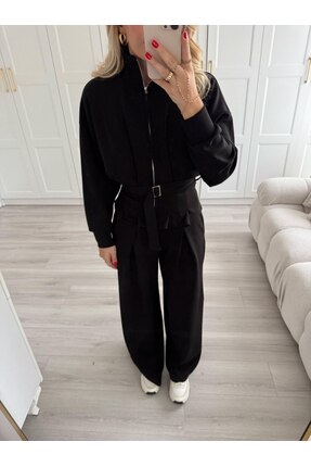 DEMORA Official Kemer detaylı ceket &bol paça pantolon