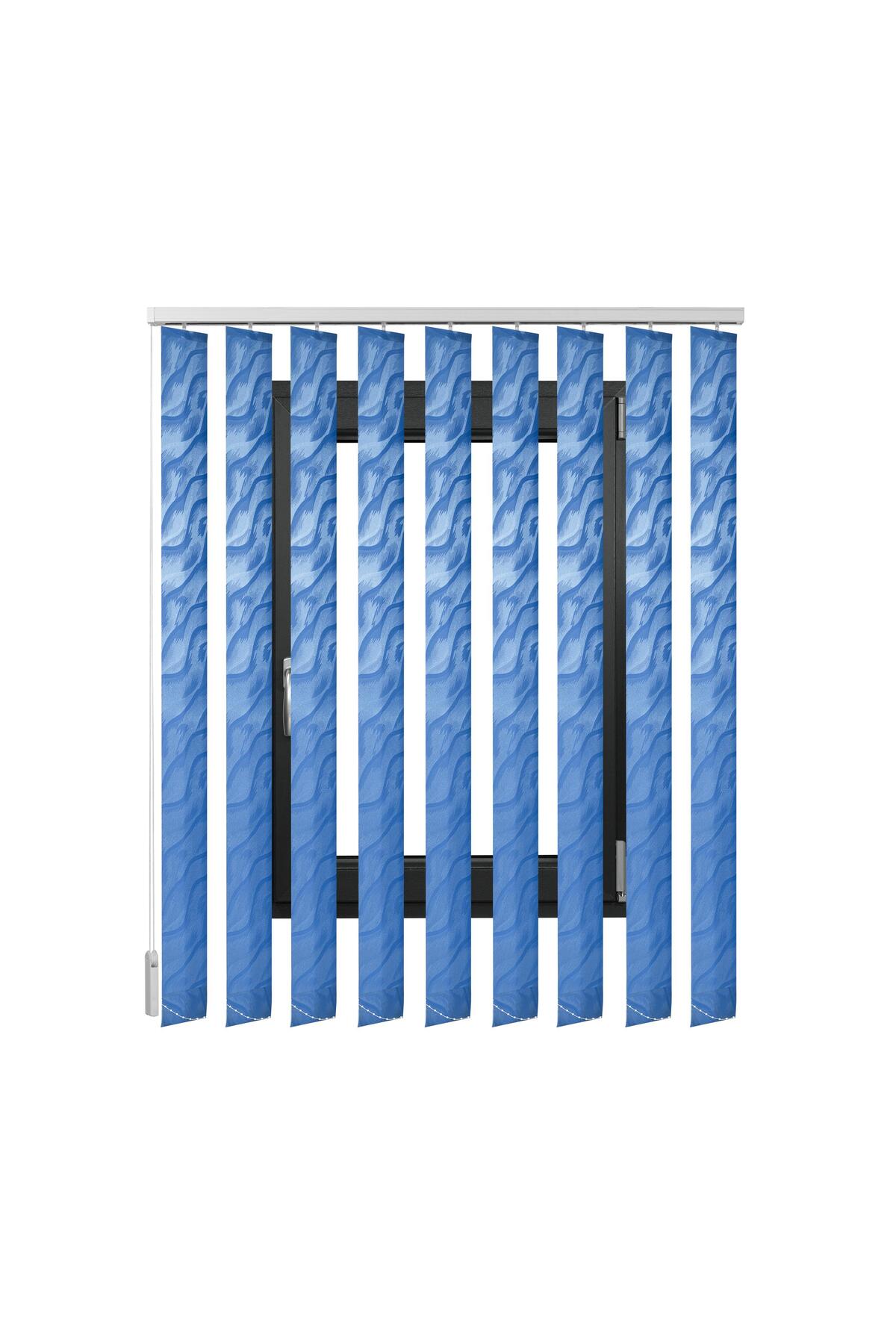 MC&A Amenajari Jaluzele Verticale Textile , Albastru , L 100 Cm X H 100 Cm - Single Dimension