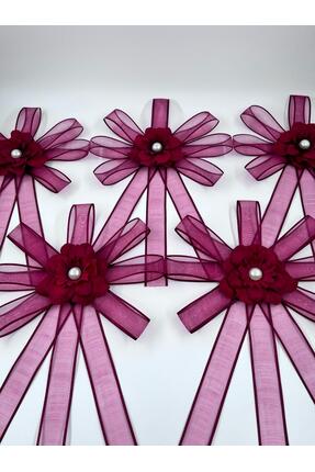 EvremStore İncili Şebboy Çiçeği Bohça Süsü Nişan Düğün Çeyiz - 5 Adet