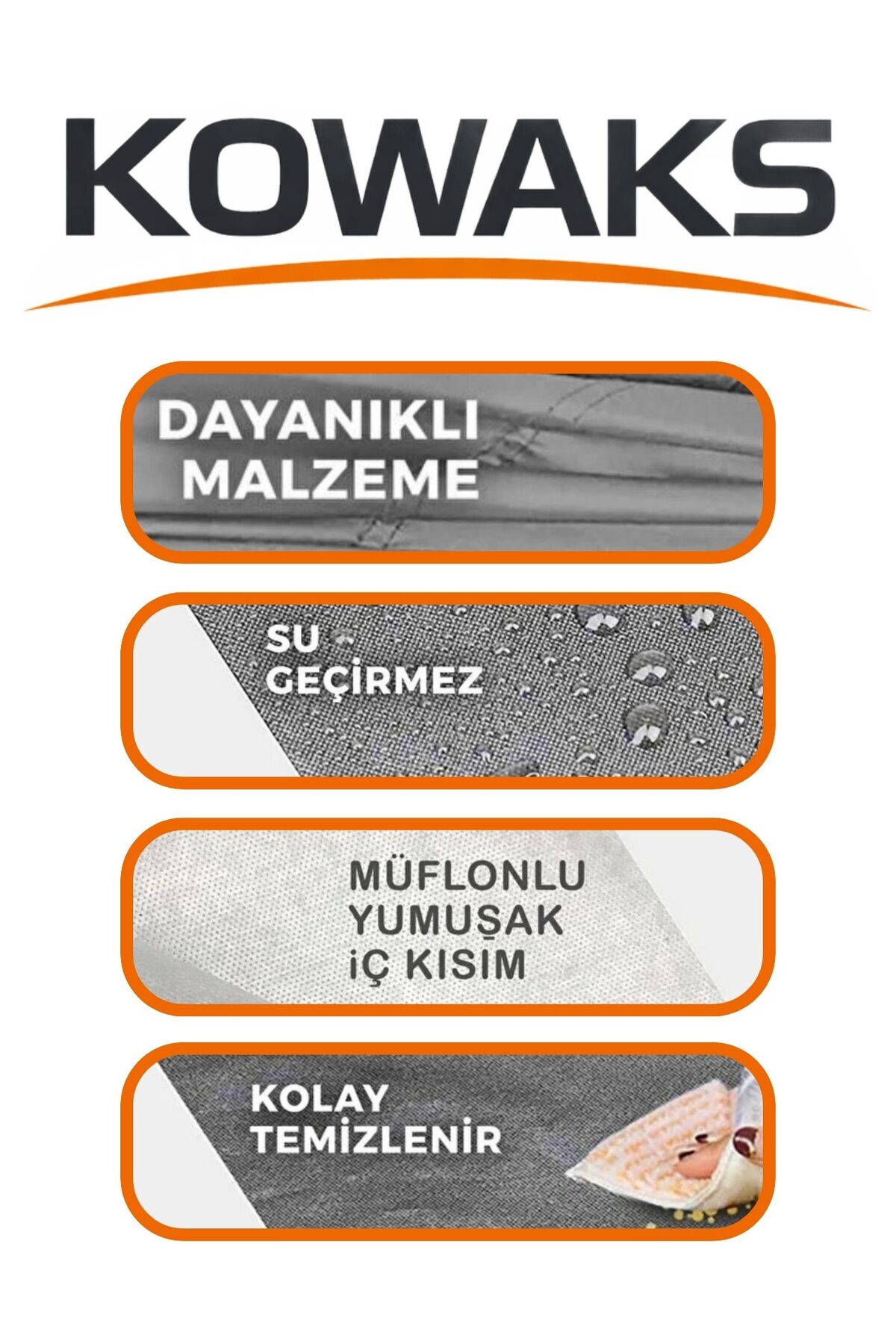KOWAKS Bebek Arabası Saklama Kılıfı Branda Koruma Örtüsü Su Geçirmez - GRİ fotoğrafı 4 (önizleme)