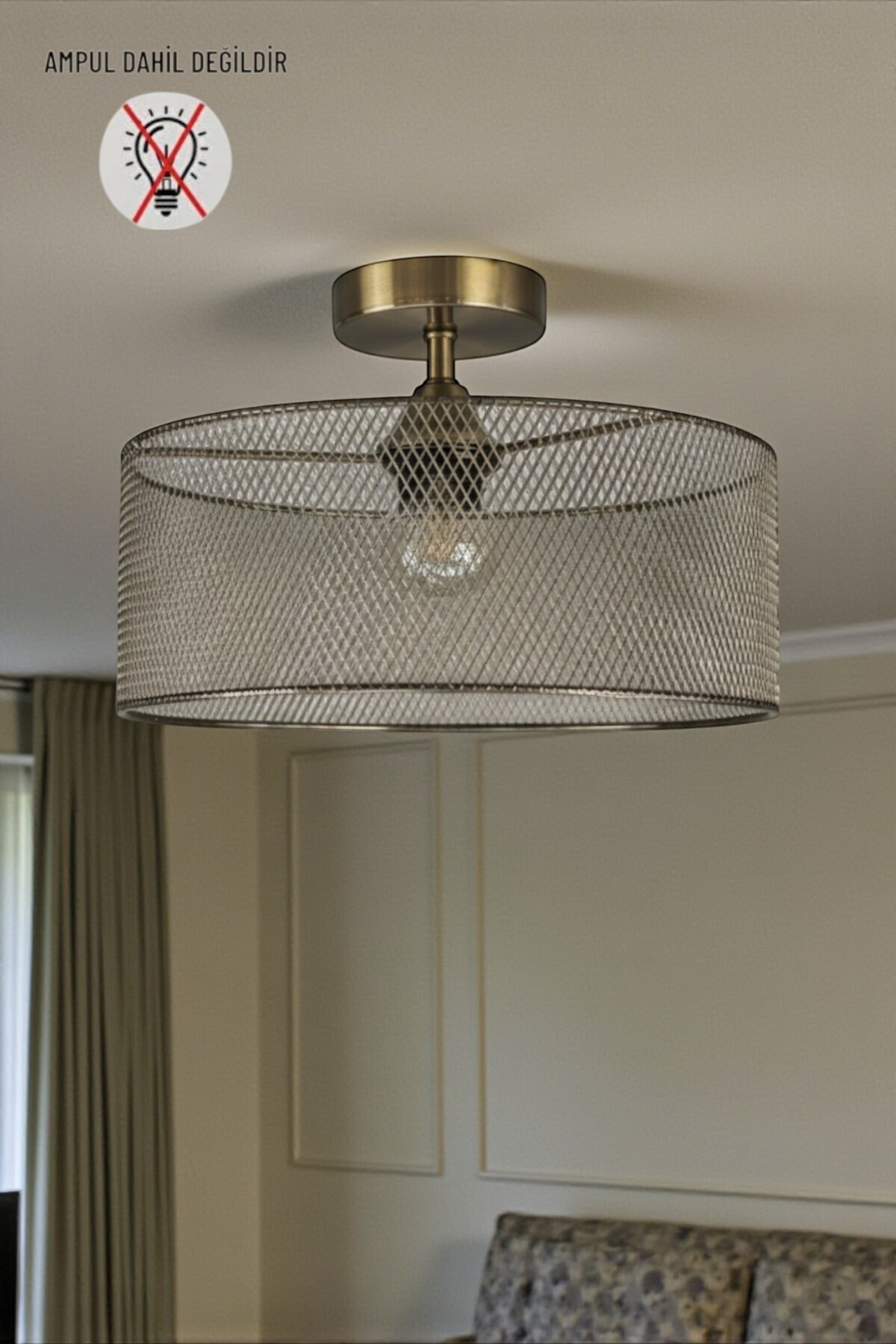Ferix Antique Metal Wire Mesh Antique Pyramid Headboard Single Plafonyer Rustic E27 Chandelier