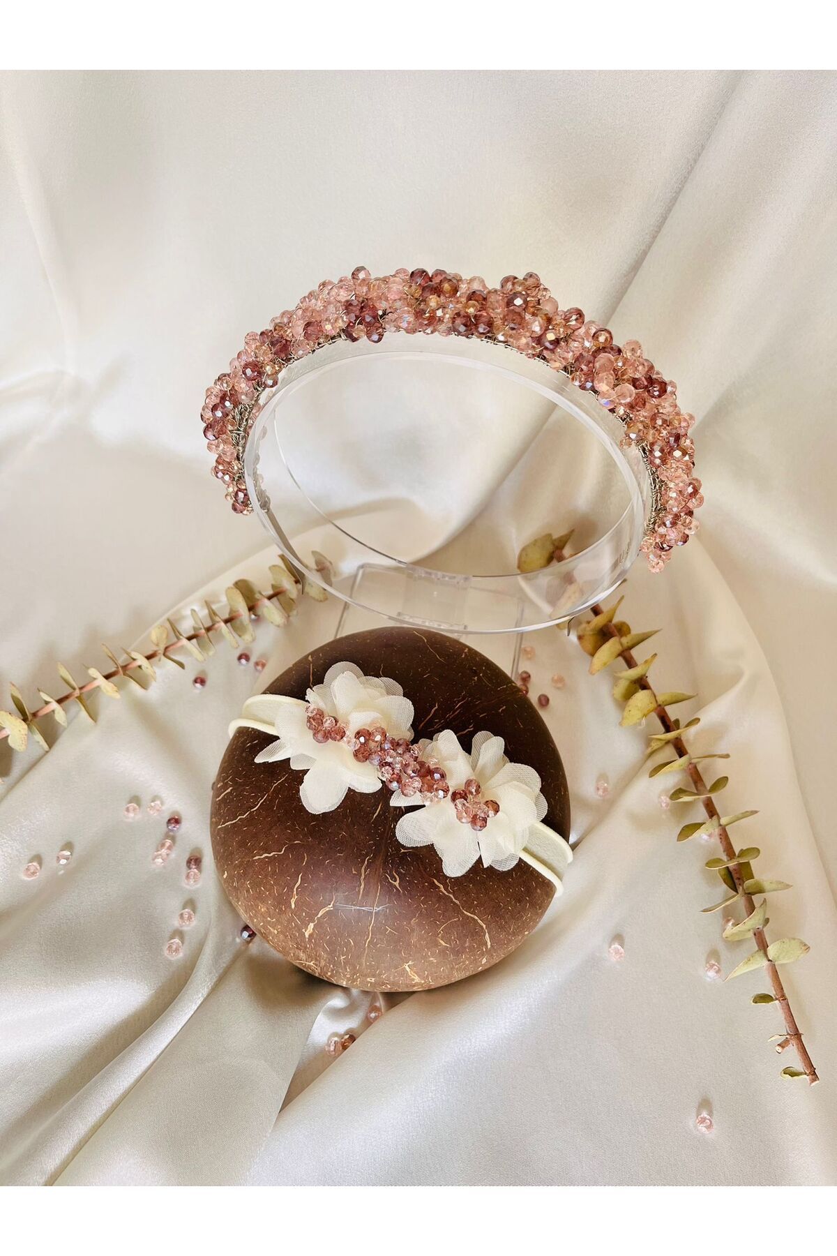 Miniko Butik El Yapımı Anne ve Bebek Yenidoğan Seti, Kız Bebek ve Anne Tacı Lohusa Seti fotoğrafı 3 (önizleme)