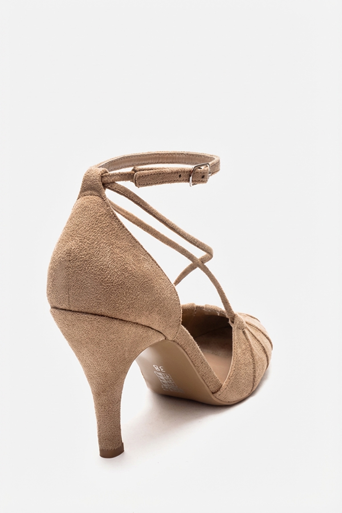 luvishoes  ELIZA Bej Süet Kadın Topuklu Ayakkabı - Görsel 5