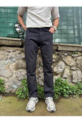 DENIMLAND Erkek Denim Battal Klasik Kot Normal Bel Düz Paça Likralı Jean