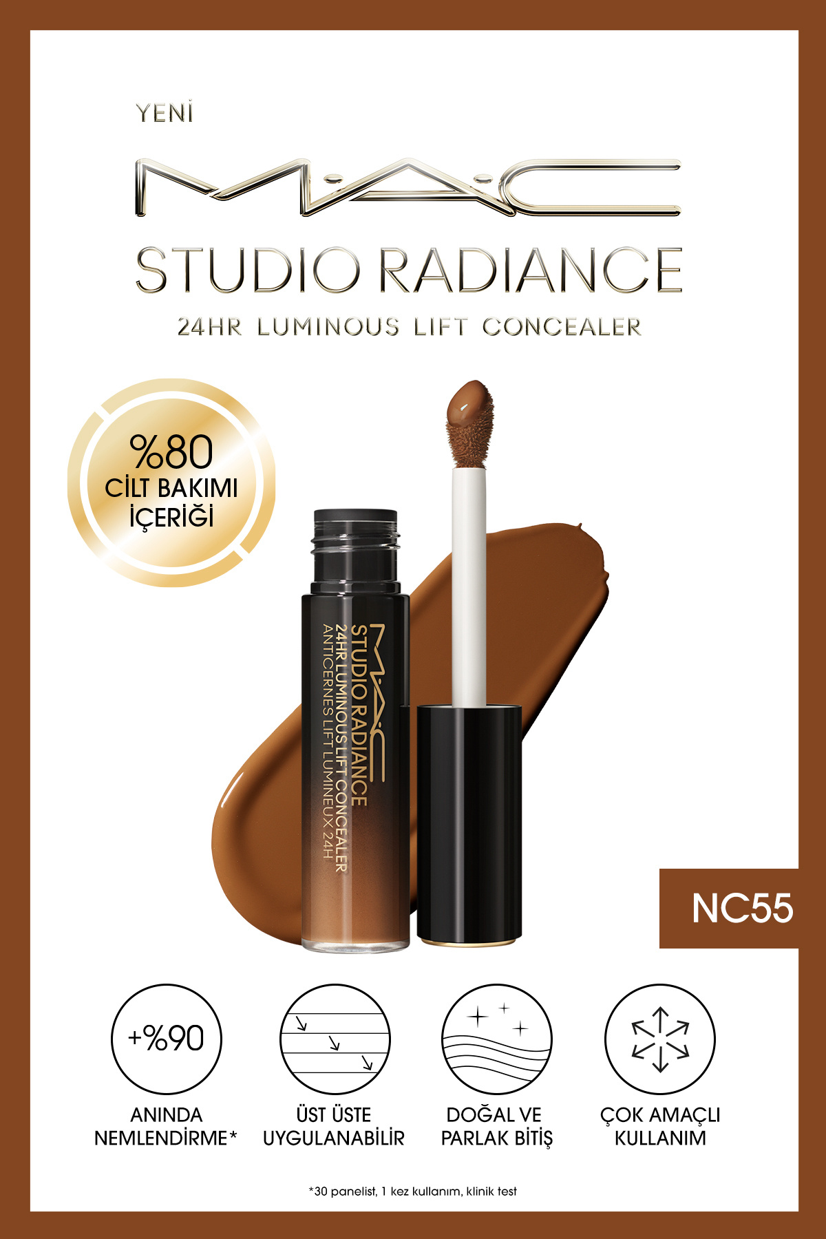M.A.C کانسیلر 24hr Luminous Lift Studio Radiance - Skin Care Serum Concealer 11 ml - NC55 — قهوه‌ای 128597