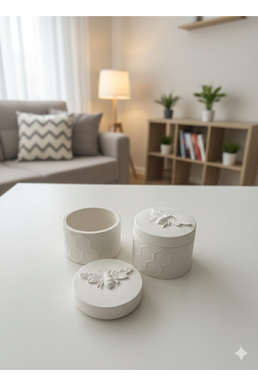 MİSU HOME 2’Li ARILI KUTU TAKI KUTUSU MUM KUTUSU DEKORATİF OBJE