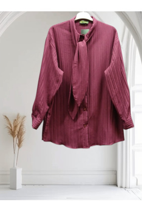 WOMEN KRAVAT YAKA GÖMLEK